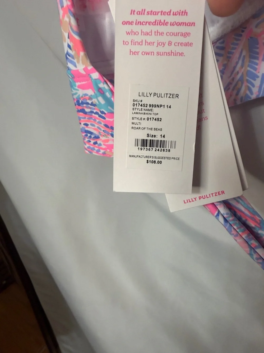 Lilly Pulitzer Two Piece Bikini in Multi Rose of the Seas size Women’s 14 - Picture 10 of 12